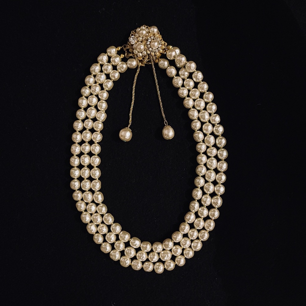Miriam Haskell 3 strand necklace